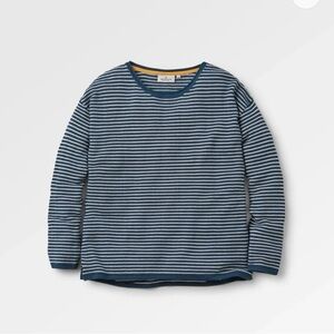 Passenger Women’s Muir Organic Cotton Knitted Jumper Sweater Blue Stripe Sz XS